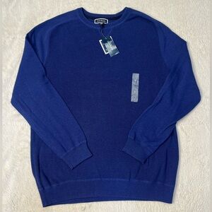 NWT Club Room 100% Pima Cotton Blue Pullover Sweater Sweatshirt Men’s L $65 MSRP